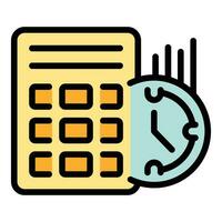 trabajo calculadora icono vector plano