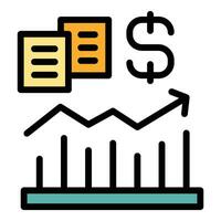 Increase job graph icon vector flat