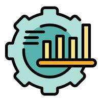 Job graph chart icon vector flat