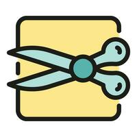 Edit digital scissors icon vector flat