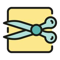 Edit digital scissors icon vector flat