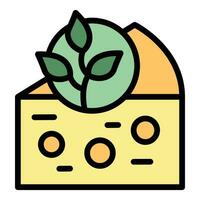 Vegan cheese icon vector flat