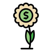 Finance flower icon vector flat