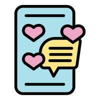 Smartphone chat offer icon vector flat