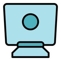 Computer stand icon vector flat