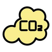 co2 nube icono vector plano