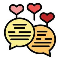 Love chat icon vector flat