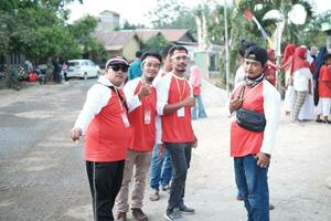 Kuaro Kalimantan Timur, Indonesia 17 August 2023. celebrate the 78th Indonesian Independence Day with the villagers photo