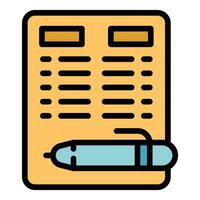 Writing contract staff icon vector flat
