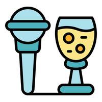 Wedding party microphone icon vector flat