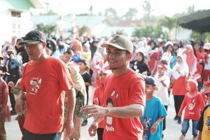 Kuaro Kalimantan Timur, Indonesia 17 August 2023. celebrate the 78th Indonesian Independence Day with the villagers photo