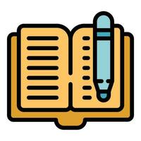 personal formación libro icono vector plano