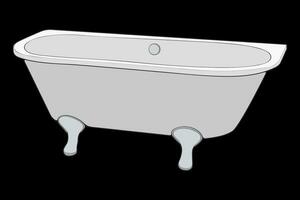 Bath tub fullcolor vector illustration. Vector isolated on black background bath tub.