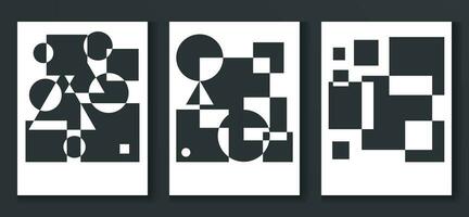 Set of minimalist geometric posters for wall decoration vector