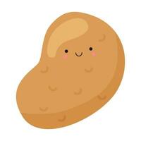 Cute potato in kawaii style. Clipart image isolated on white background. vector