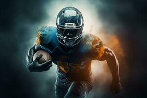 American football player. background on a sports theme. ai generative photo