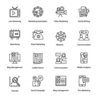 Collection of Online Marketing Colored Icons vector
