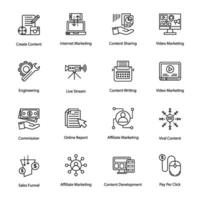 Set of Marketing Campaigns Colored Icons vector