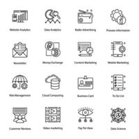 Bundle of Media Marketing Colored Icons vector