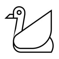 swan icon, sign, symbol in line style vector