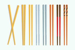 chopsticks set on white vector