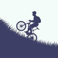 man on bicycle jumping vector