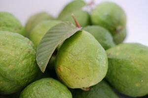 Close up of fresh guava fruit in the market, Thailand. photo