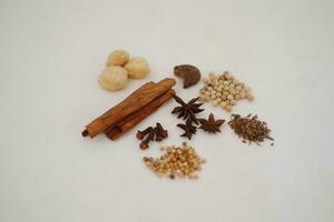 spices and herbs on a white background photo