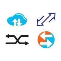 symbol of bidirectional arrows data transfer vector