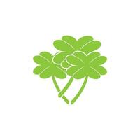 Green Clover Leaf icon Template Design Vector