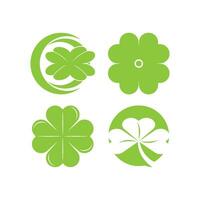 Green Clover Leaf icon Template Design Vector