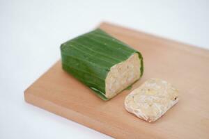 Preparing a vegan dish with tempeh photo