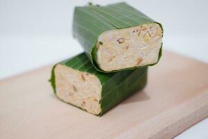 Preparing a vegan dish with tempeh photo