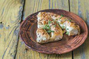 Spiral phyllo pie with feta photo