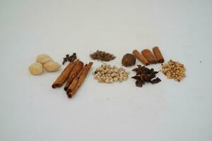 spices and herbs on a white background photo