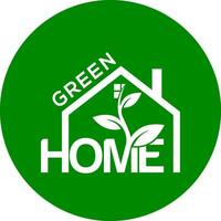 Green home vector logo or icon, Green home logo