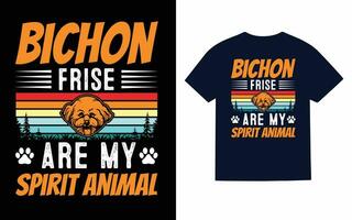 Bichon Frise Dog T-Shirt Design vector