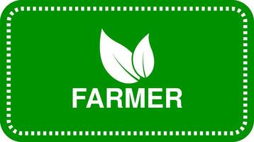 Farmer vector logo or icon, green background farmer logo