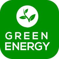 Green background Green energy vector logo or icon, Green energy logo