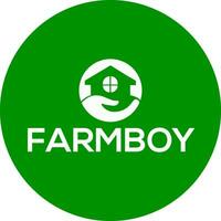 Farmboy vector logo or icon, green background farmboy logo