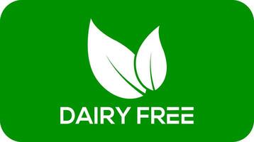 Dairy free vector logo or icon, green background dairy free logo