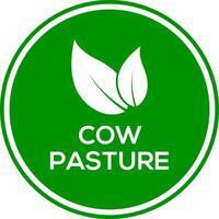 Cow pasture leaf vector logo or icon, green background cow leaf pasture logo