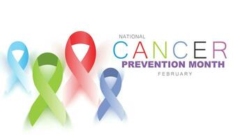 nacional cáncer prevención mes. fondo, bandera, tarjeta, póster, modelo. vector ilustración.