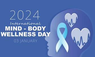 International Mind Body wellness day. background, banner, card, poster, template. Vector illustration.