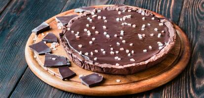 Chocolate salted tart photo