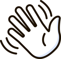 acenando mão ícone emoji adesivo png
