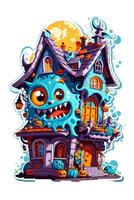 house kawaii halloween graphics white background photo