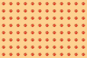 Vector checkered tablecloth with mushrooms silhouettes