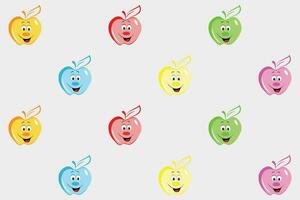 Colorful pattern with apples for making textiles with cheerful colors vector