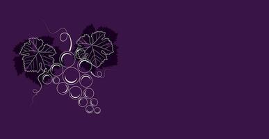 Vector illustration of grapes with vines and branches for use in logo or other